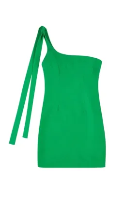 By Johnny Lean One Shoulder Mini Dress Jungle Green Size 10 for rent on The Volte - image 4