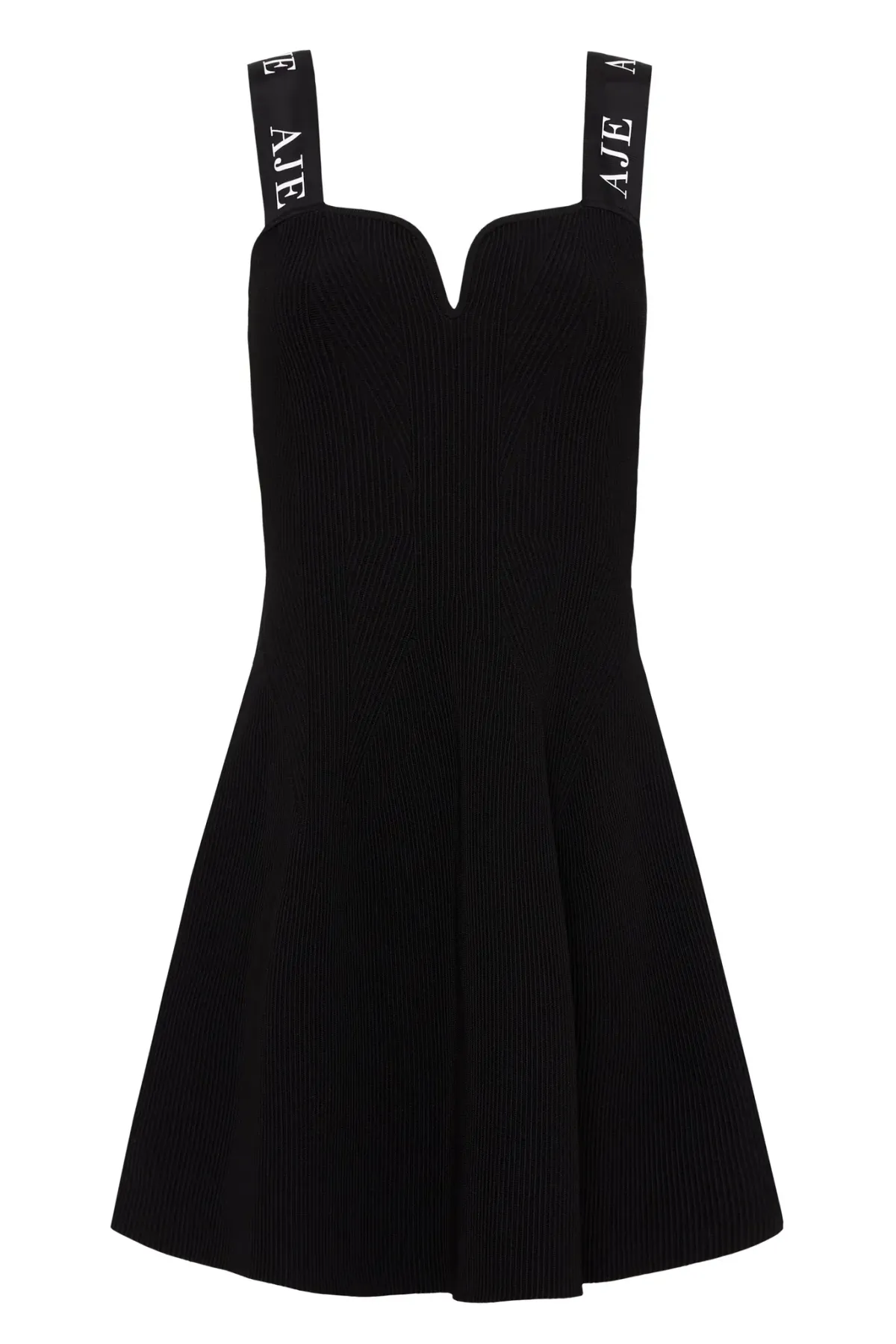 Aje Amber Knit Tie Shoulder Mini Dress Black Size Small - Image 4