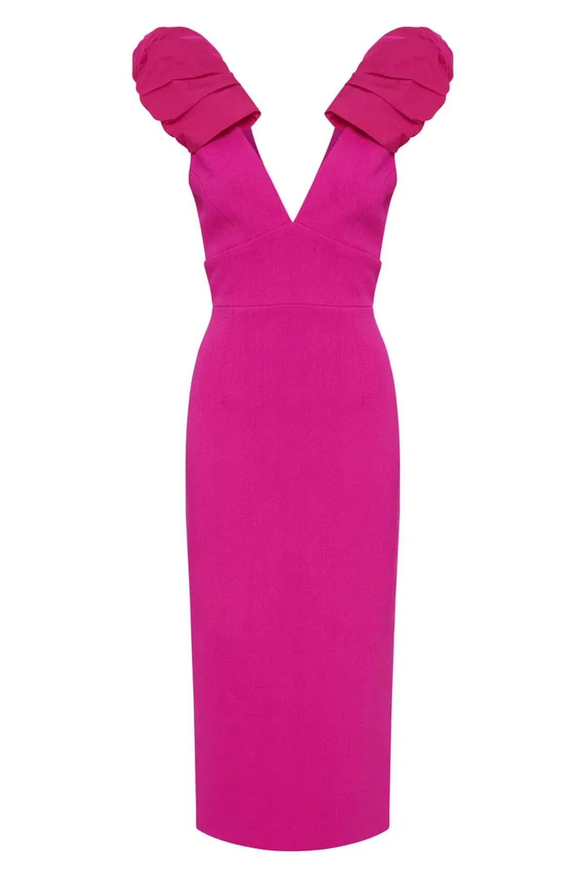Rebecca Vallance Cupid's Bow Midi Dress Pink Size 8  - Image 3