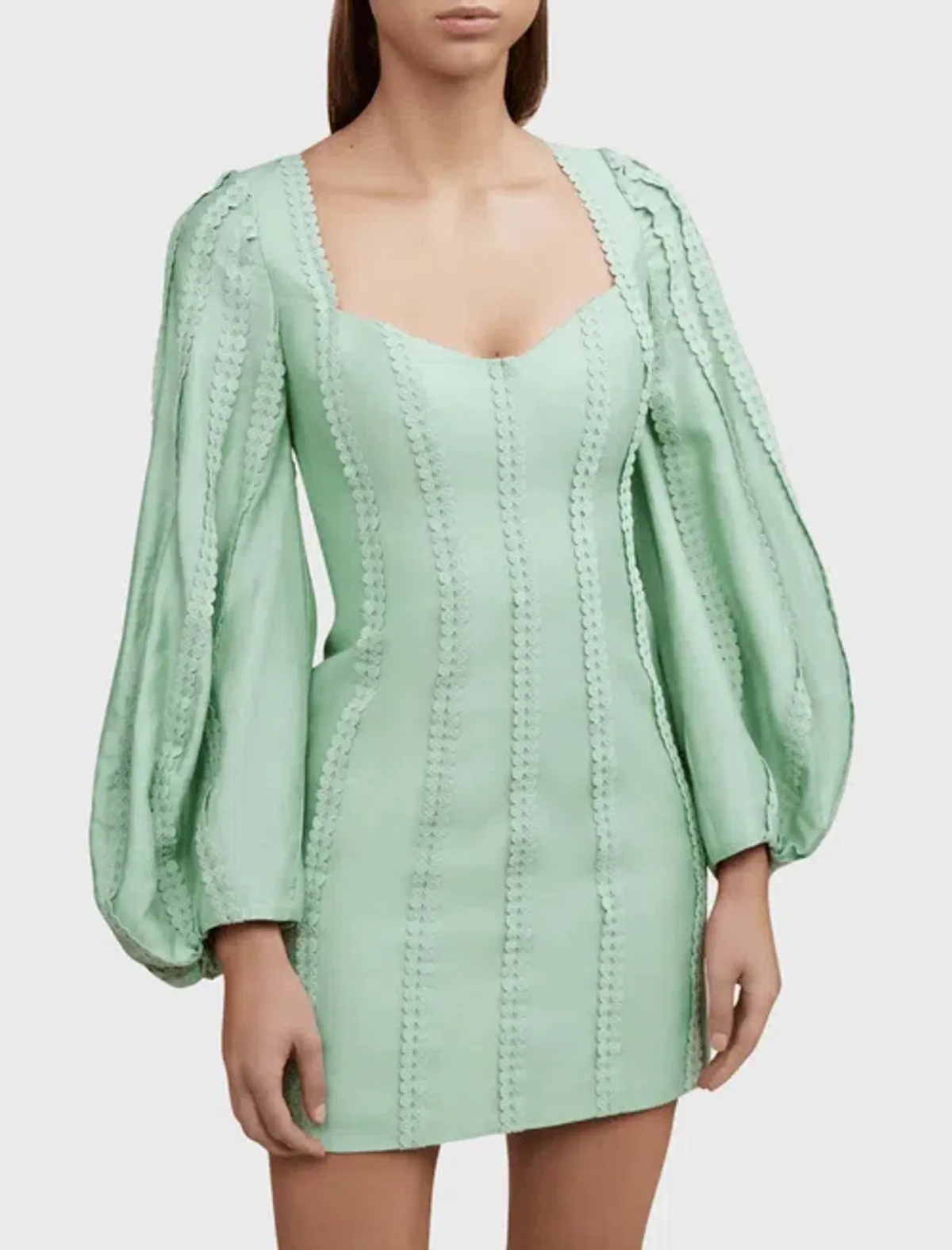Acler Duxbury Dress Green Foam Size 10 - Image 1