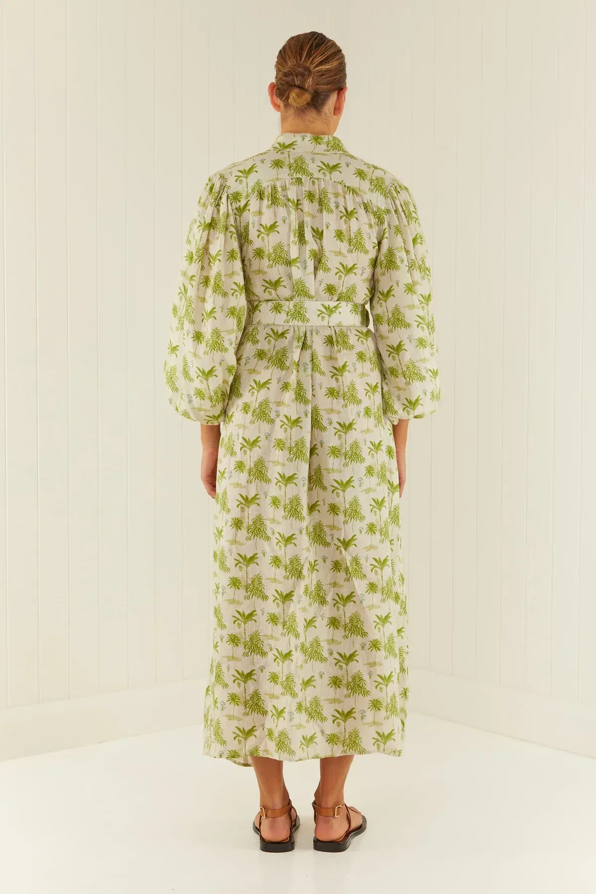 Palm Noosa Noddy Dress Green Palms Print Green Size AU 10 - Image 3