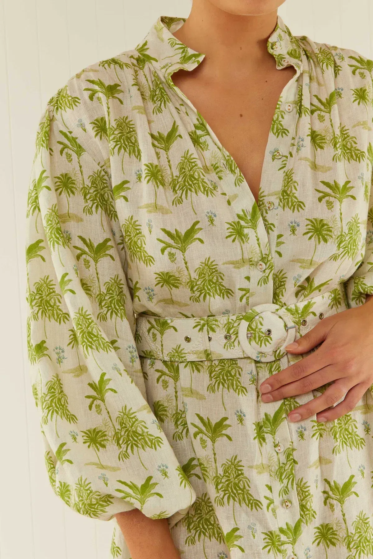 Palm Noosa Noddy Dress Green Palms Print Green Size AU 10 - Image 4