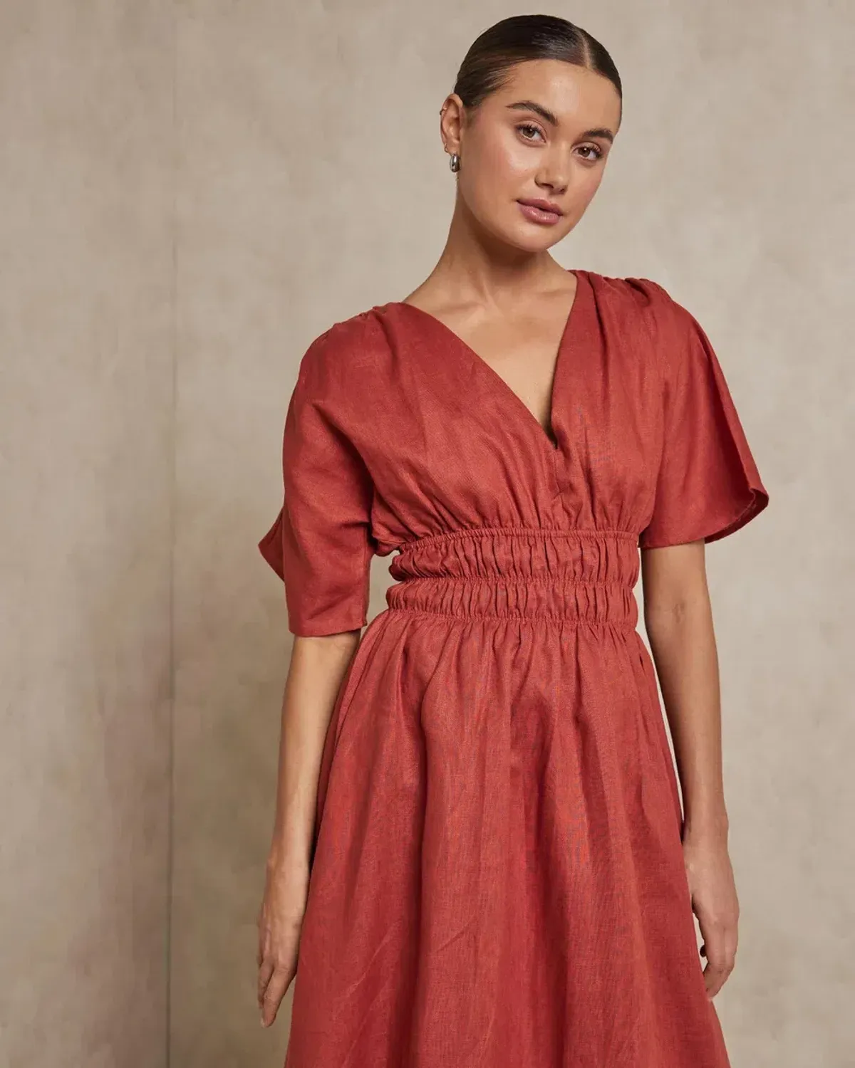 Aere Maxi Dress Burgundy Size AU 8  - Image 2