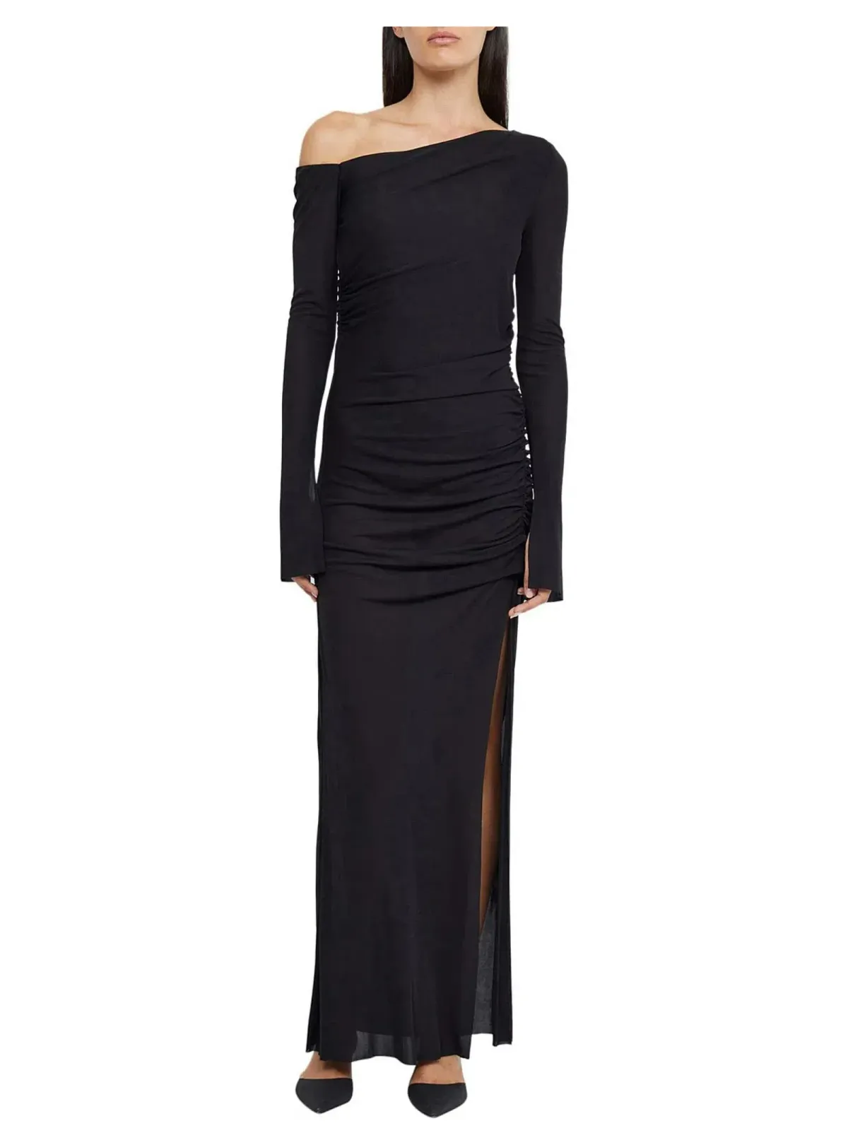 Bec & Bridge Monette Asym Long Sleeve Maxi Dress Black Size AU 8 - Image 1