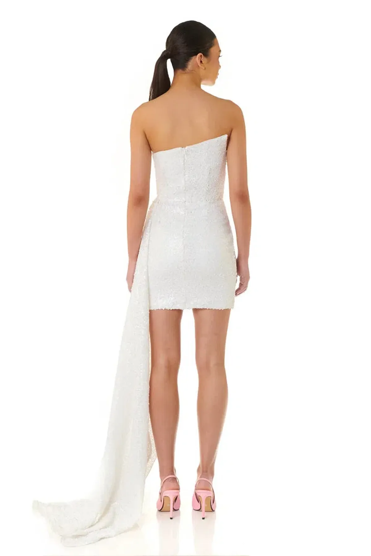 Eliya the Label Kamilla Dress White Sequin Size XL/Au 14 - Image 4