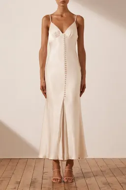 Shona Joy La Lune Bias Slip Maxi Dress Cream Size 8 for rent on The Volte - image 1