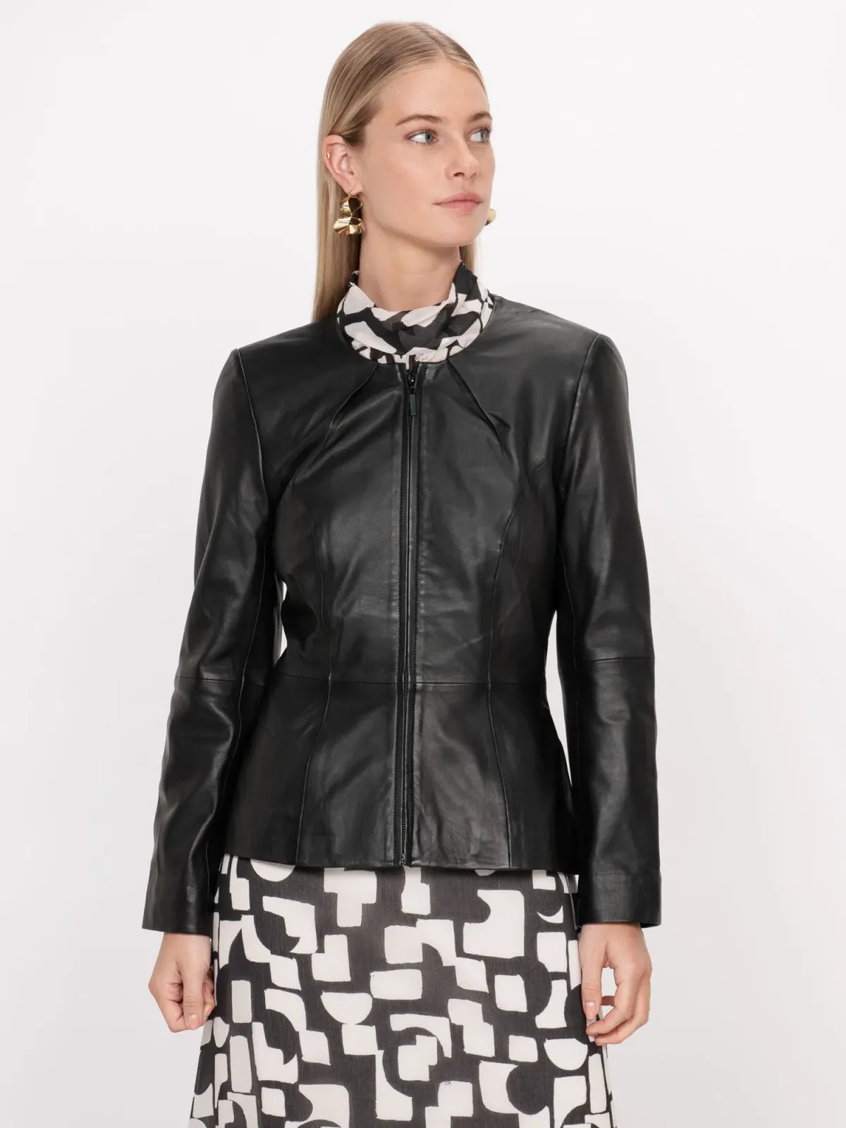Veronica Maine Soft Leather Jacket Black Size 12 - Image 1