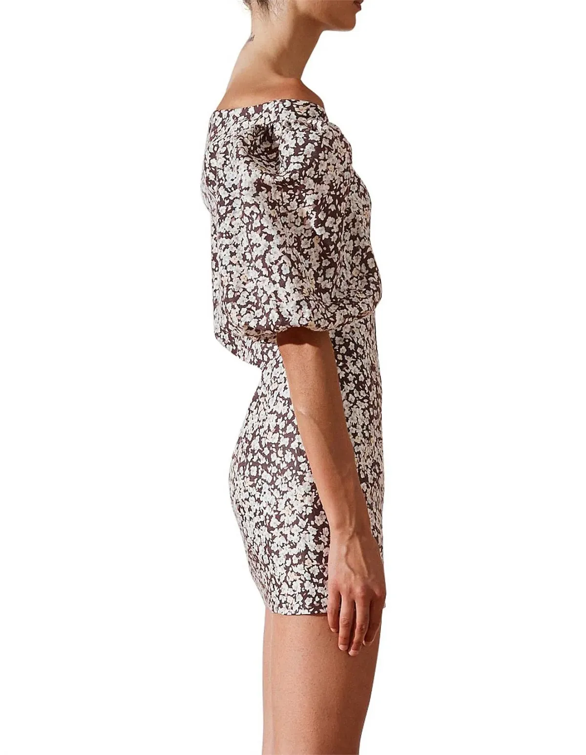 Shona Joy Dahlia Ots Fitted Mini Dress Print Size 10 - Image 3