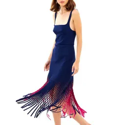 Dion Lee Perforated Bustier Dress Navy/Pink Size 12 for rent on The Volte - image 1
