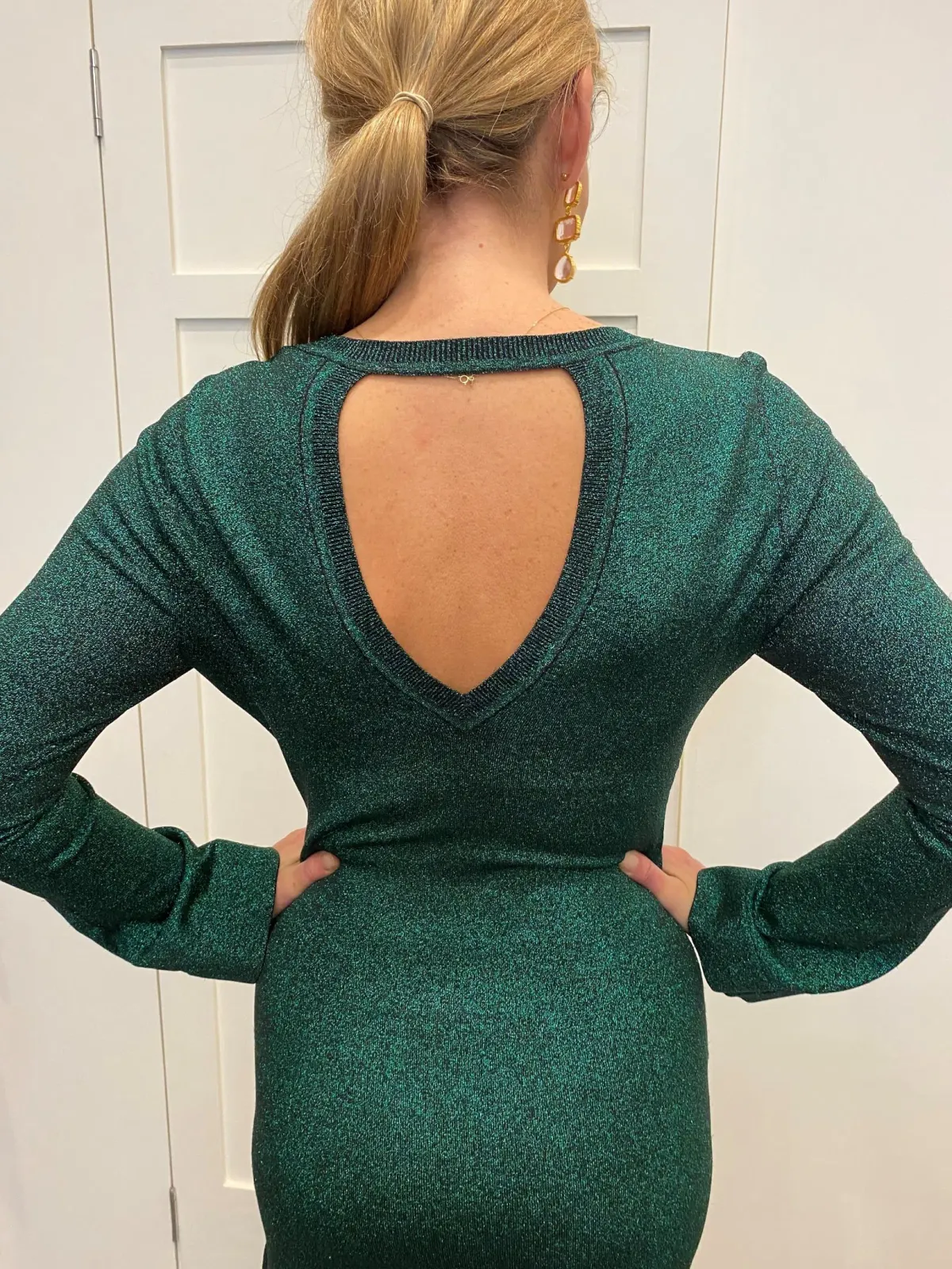 Ginger & Smart  Glitter Fleck Party Dress Green Size Small / AU 8 - Image 2
