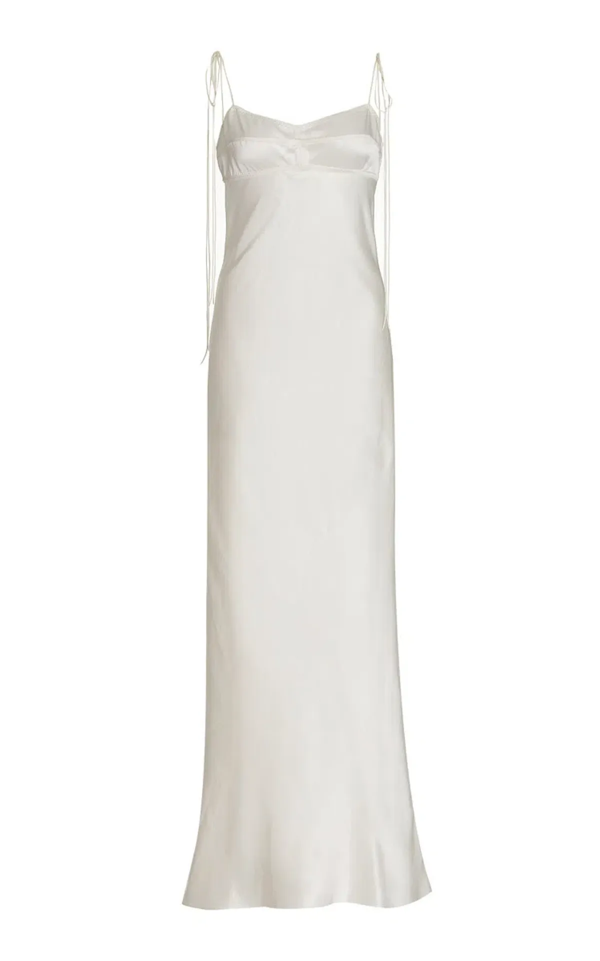Anna October Paris Open Back Satin Maxi Slip Dress White Size S / Au 8 - Image 3