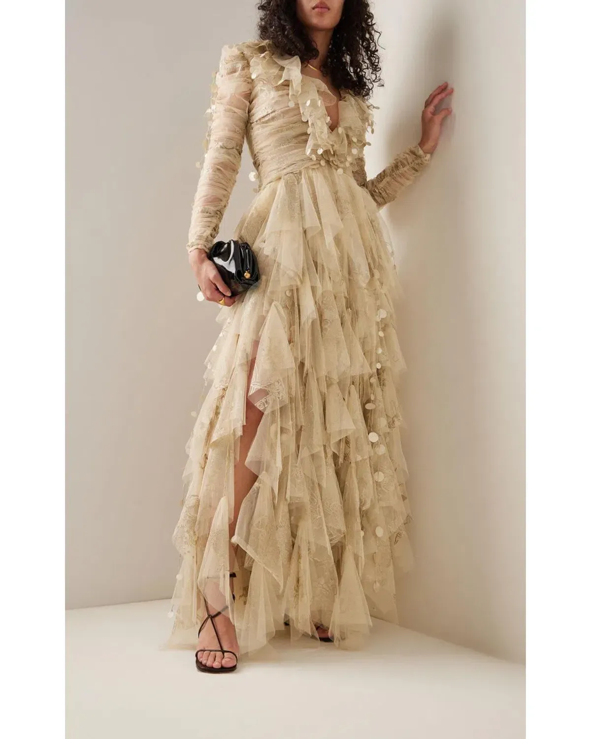 Zimmermann Kaleidoscope Glittered Organza Maxi Dress Cream Size 0 / Au 8 - Image 1