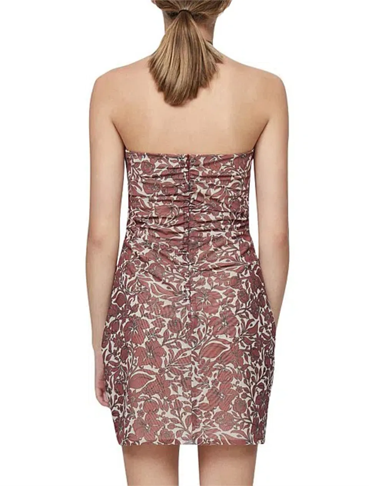 Bec & Bridge Priya Strapless Mini Dress Hibiscus Print Size 8 - Image 3