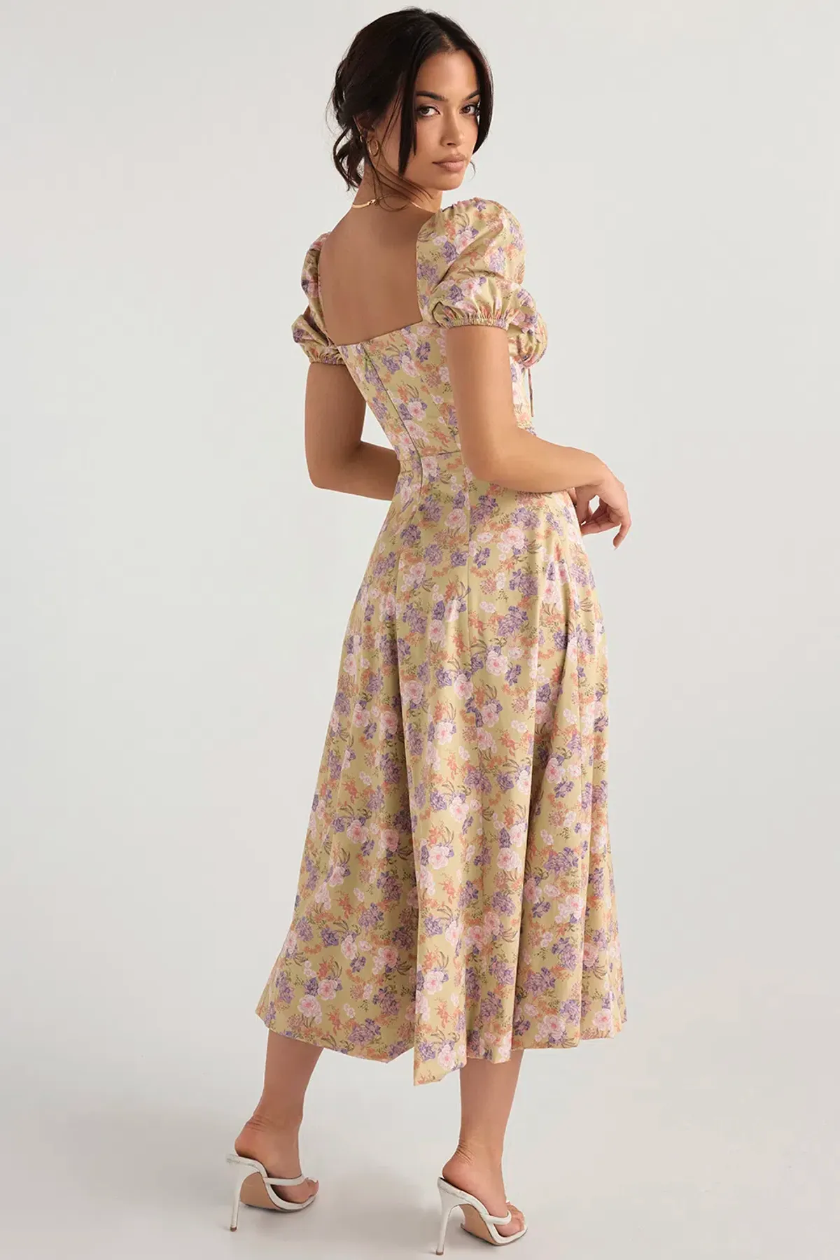 House of CB Tallulah Puff Sleeve Midi Sundress Peony Print  Size 14 - Image 2