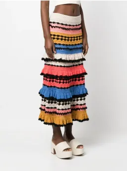 Zimmermann Tiggy Frilled Tiered Skirt Multi Size 8 for rent on The Volte - image 2