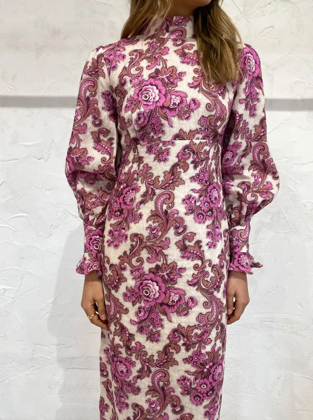 Alemais Isla Midi Dress in Magenta Size 10 - Image 4