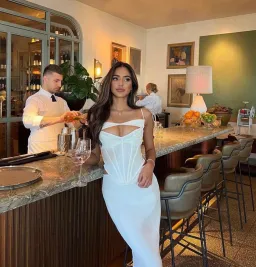 House of CB Paloma Corset Maxi Dress Ivory Size L / Au 12 for rent on The Volte - image 3