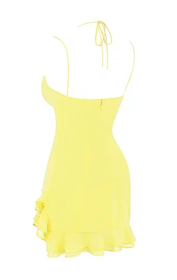 House of CB Rossella Ruffle Mini Dress in Yellow Size S / AU 8 for rent on The Volte - image 5