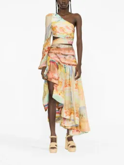 Zimmermann Tama Asymmetric Dress Multi Size 1 / AU 10 for rent on The Volte - image 1