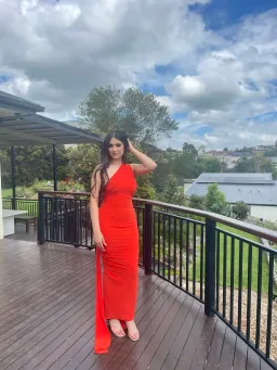 Melani The Label Constantina Gown in Tangerine Size 8 for rent on The Volte - image 4