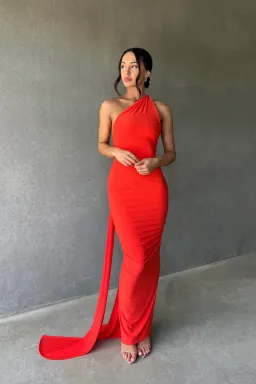 Melani The Label Constantina Gown in Tangerine Size 8 for rent on The Volte - image 2
