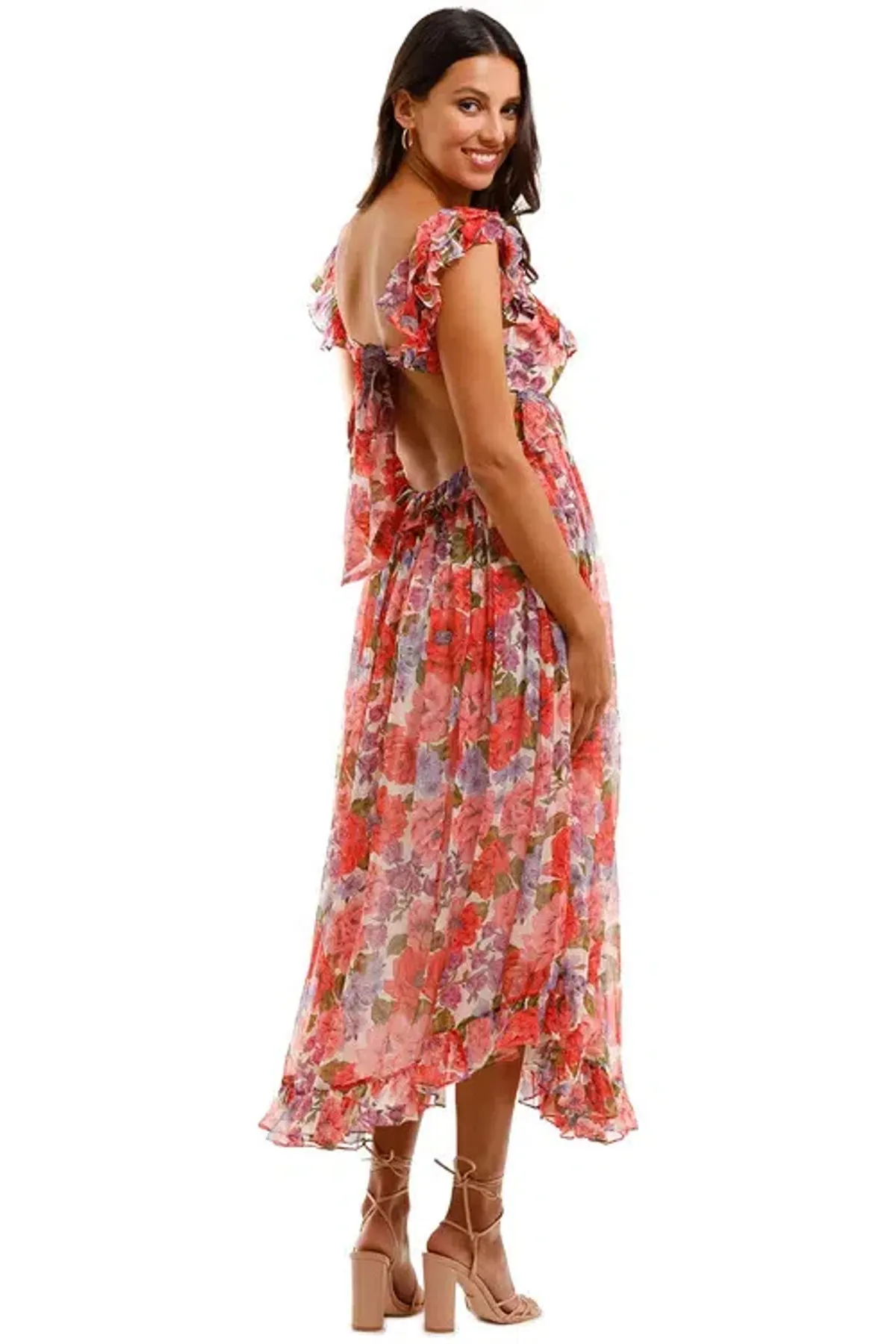 Zimmermann Poppy Frill Edge Midi Dress Floral Size 2 / AU 12 - Image 3