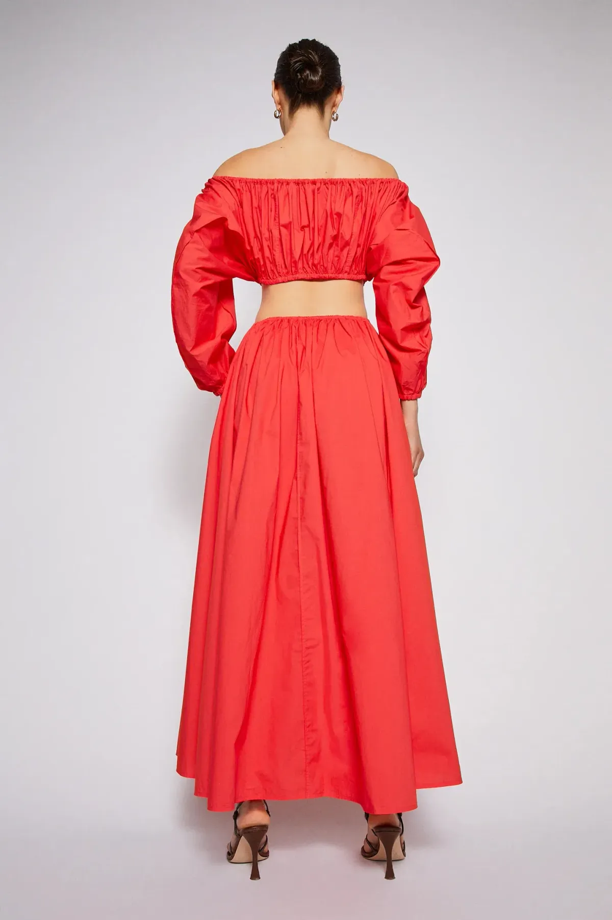 Scanlan Theodore Parachute Cotton Gather Dress Red Size AU 10 - Image 3