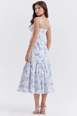 House Of CB Elia Blue Print Midi Sundress Floral Size S / Au 8 for rent on The Volte - image 7