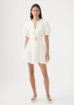 Aje Beacon Structured Mini Dress Ivory Size S/AU 8 for rent on The Volte - image 1