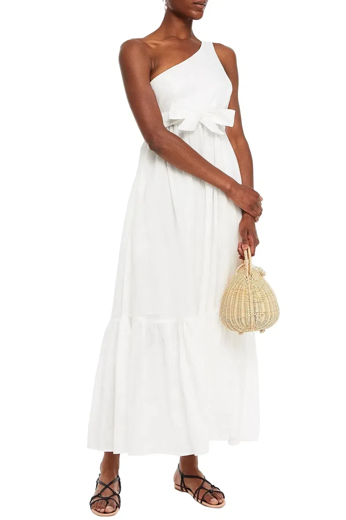Zimmermann Juliette One Shoulder White Maxi Dress White Size 0 /AU 6 - Image 2