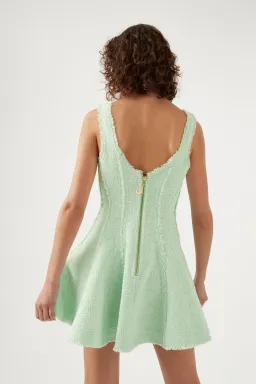 Aje Anais Boucle Mini Dress Peppermint Green Size 6 for rent on The Volte - image 3