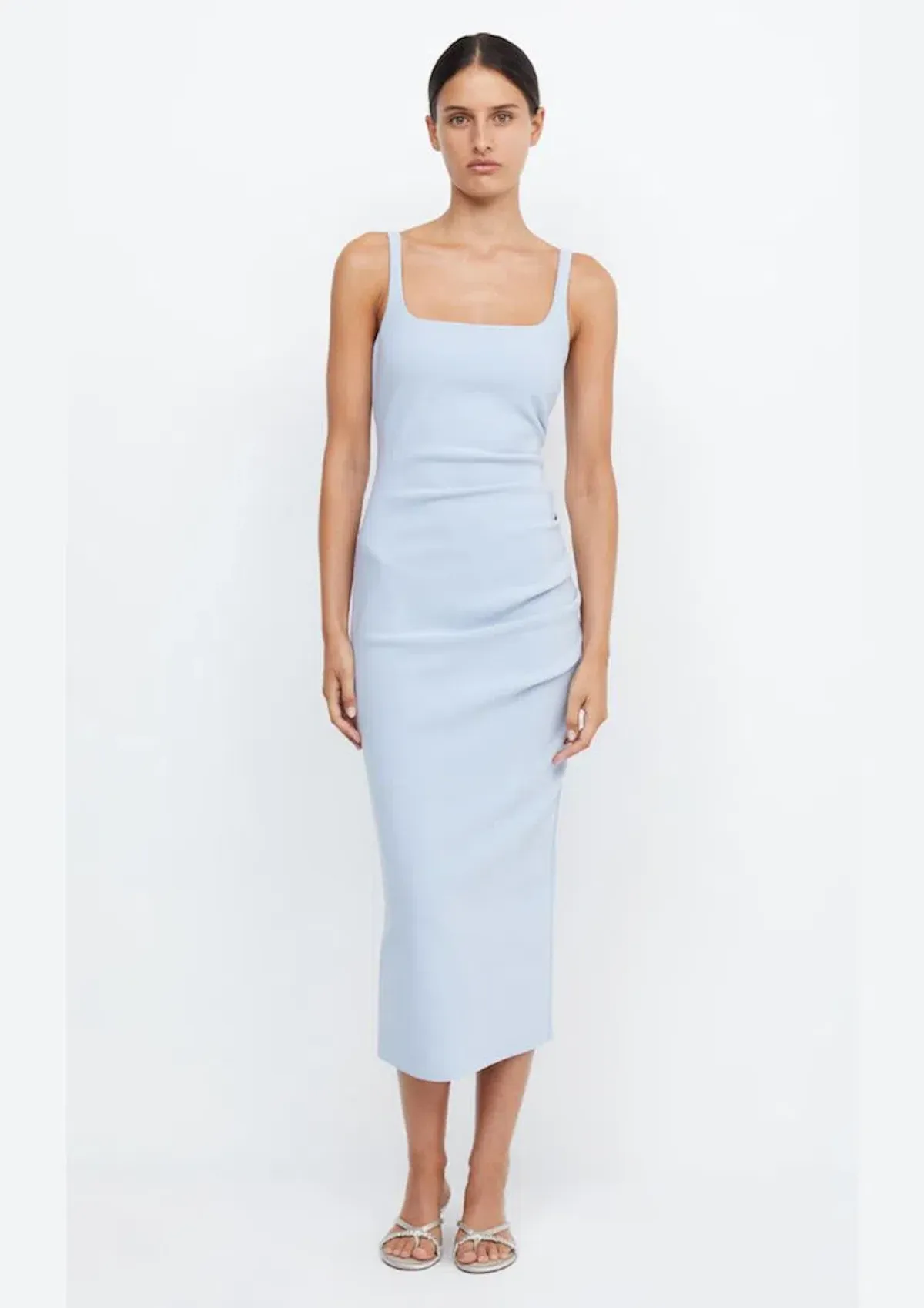 Bec & Bridge Be Mine Square Neck Dress Dusty Blue Size 10 - Image 1
