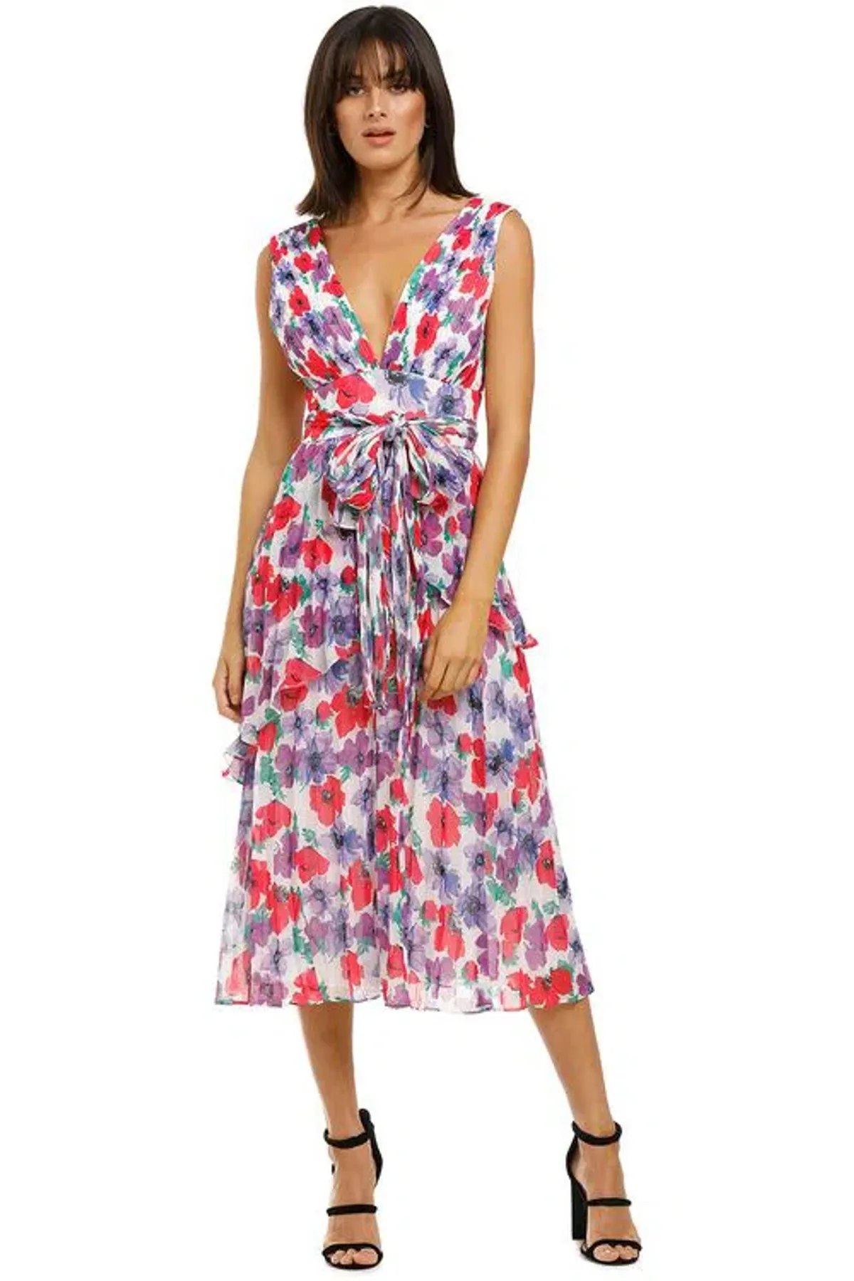 Talulah Sugar and Spice Midi Dress Sugar Bloom Multi Print Size 10 - Image 1