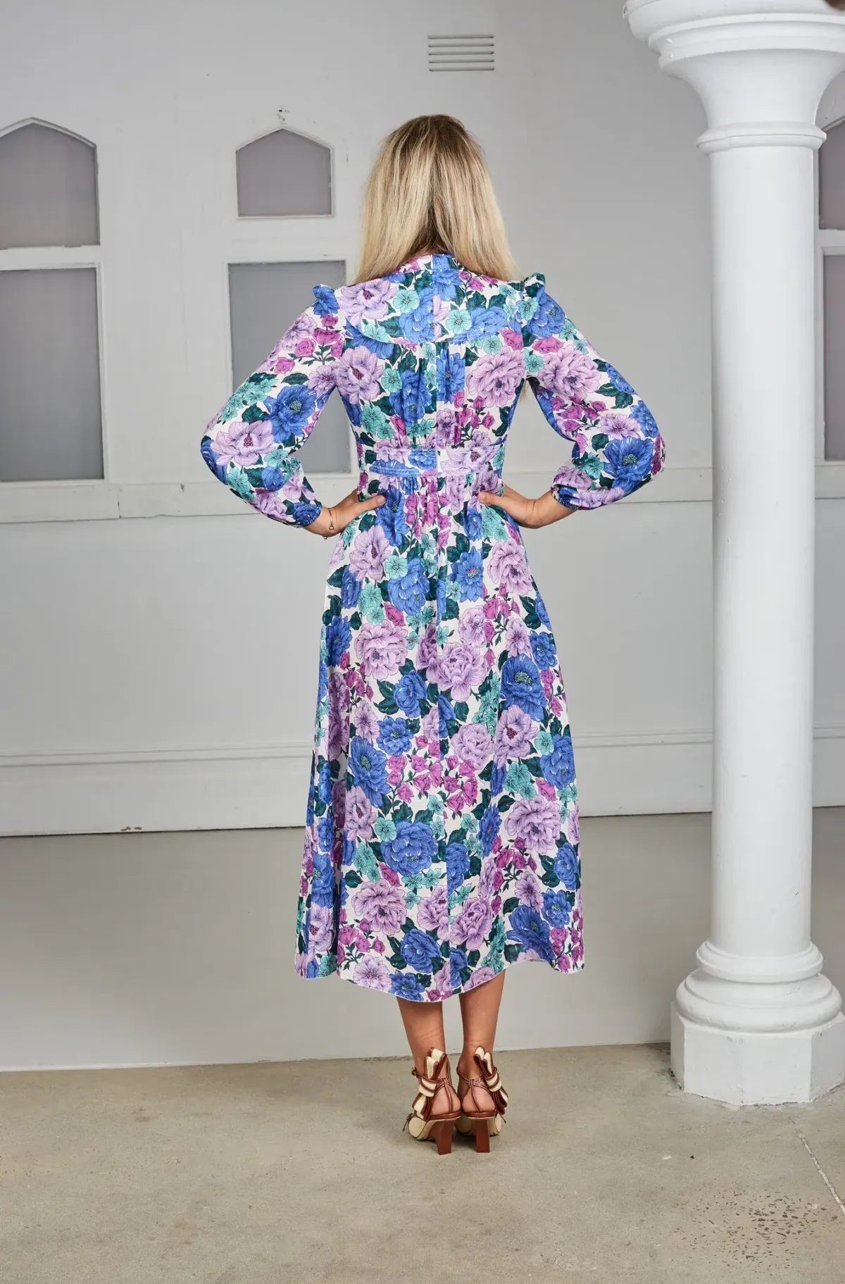 Zimmermann Poppy Plunge Midi Dress Floral Size 2 - Image 4