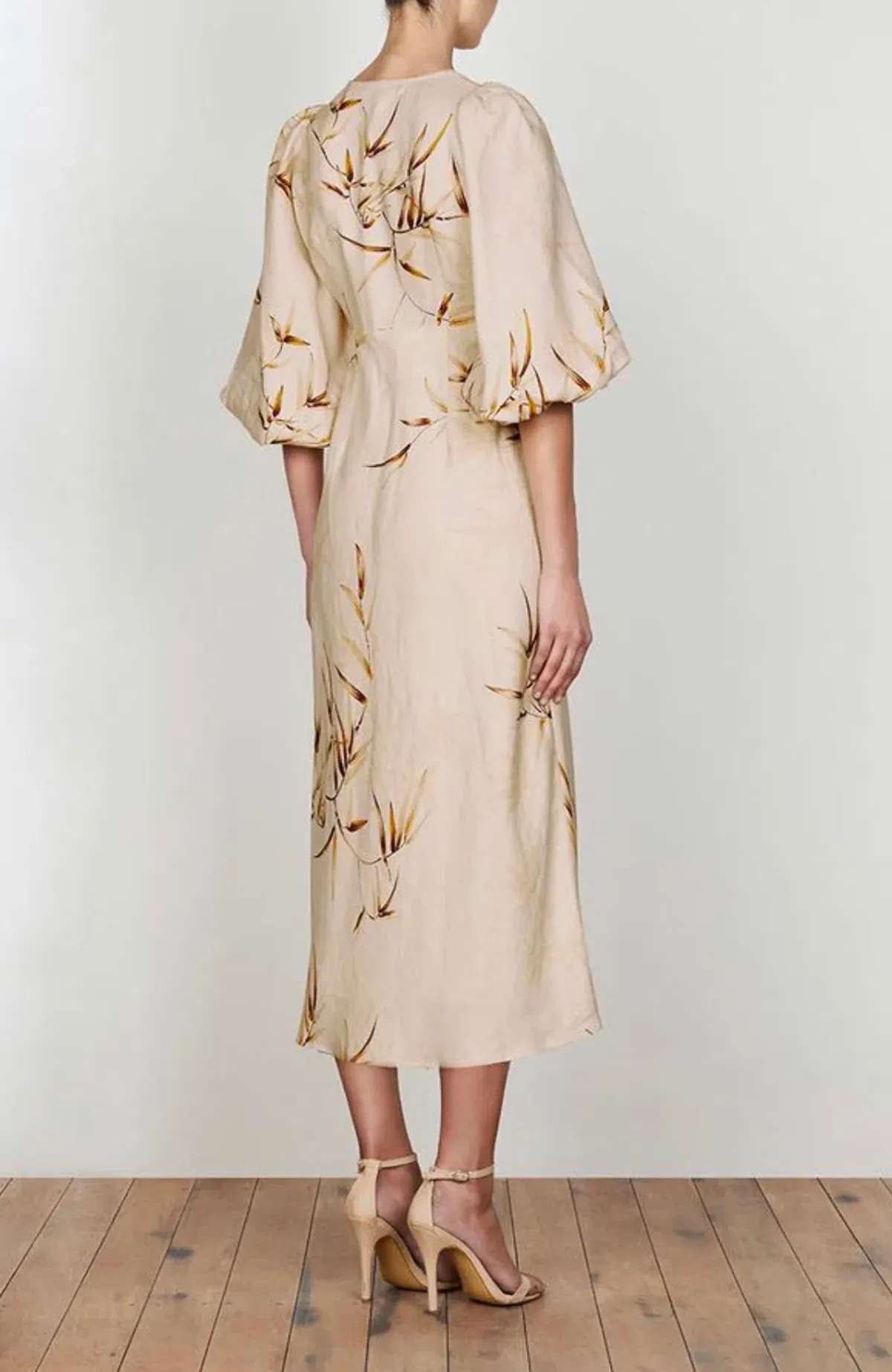 Shona joy Sundance Tie Front Linen Midi Dress Print Size 10 - Image 3