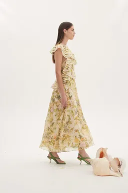 Alemais Eden Flounce Midi Dress Floral Size 8 for rent on The Volte - image 4