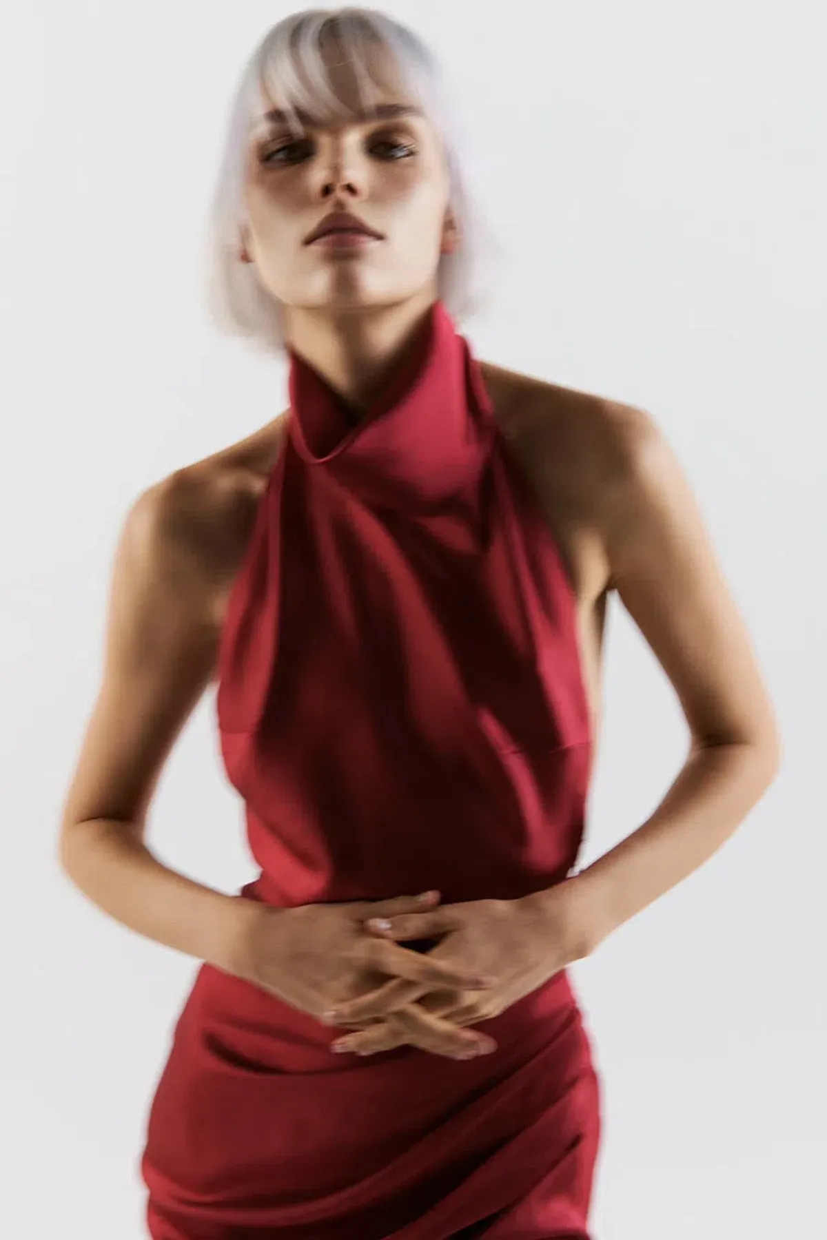 THE NEW ARRIVALS by İlkyaz Özel Valentina Midi Dress in Vin de Cerise Size 6/XS - Image 4