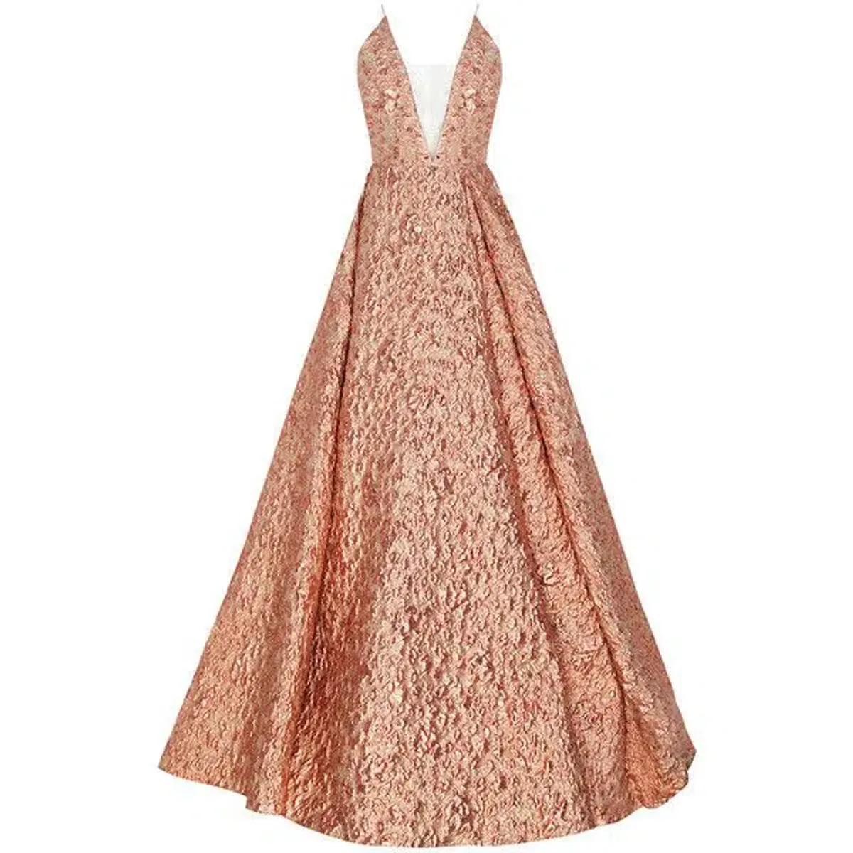 Alex Perry Amelia Ball Gown Peach Metallic Size 6 - Image 2