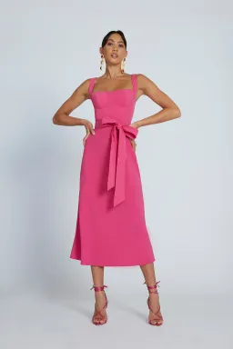 By Johnny Ora Midi Dress Pink Size 10 for rent on The Volte - image 1