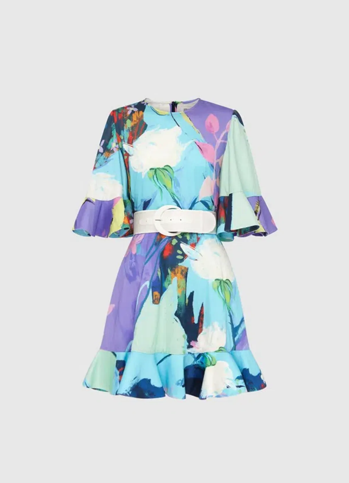 Leo Lin Illusory Mini Dress Multi Size 10 - Image 2