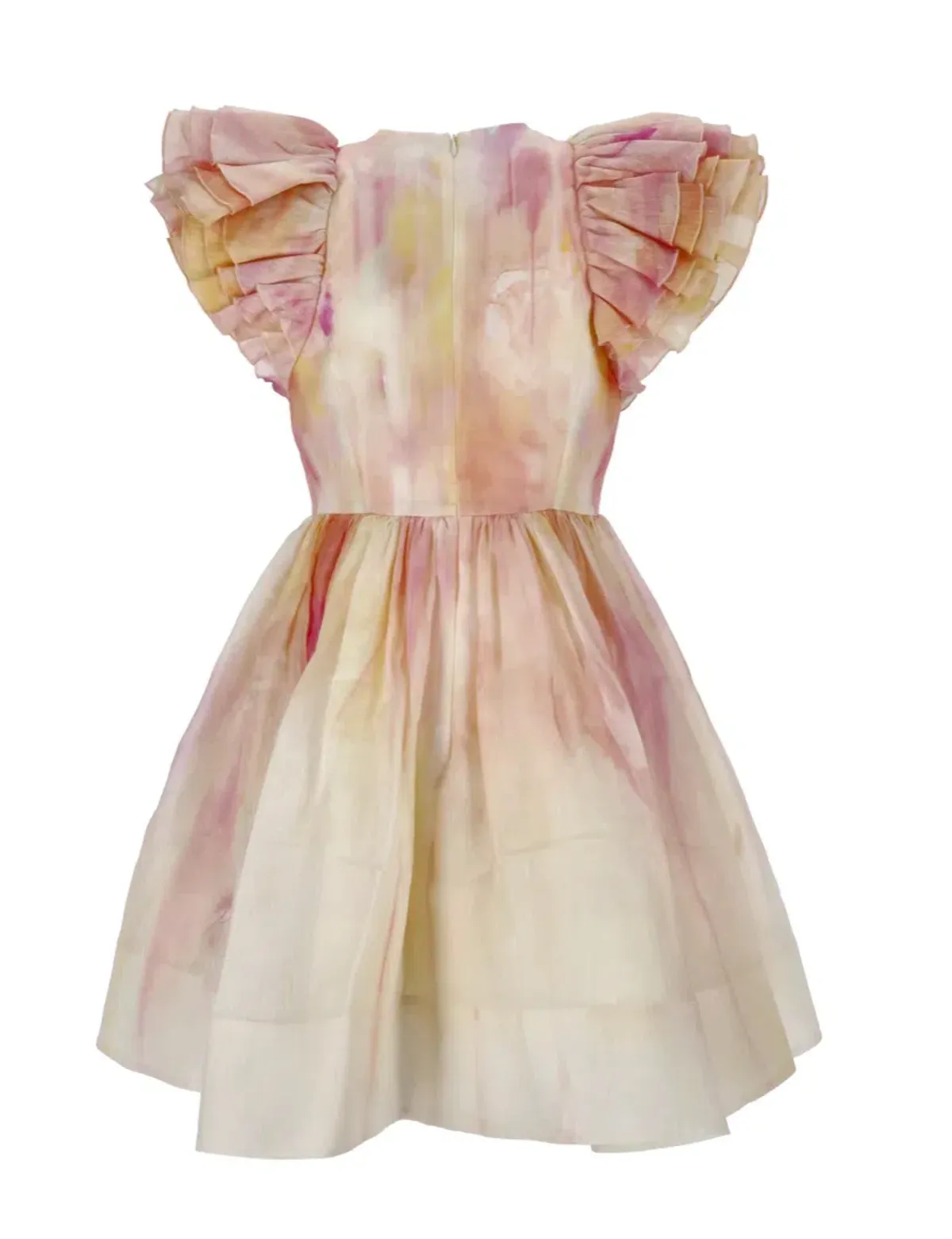 Zimmermann Prima Ruffle Mini Dress Abstract Multi Size 0 / Au 8 - Image 4