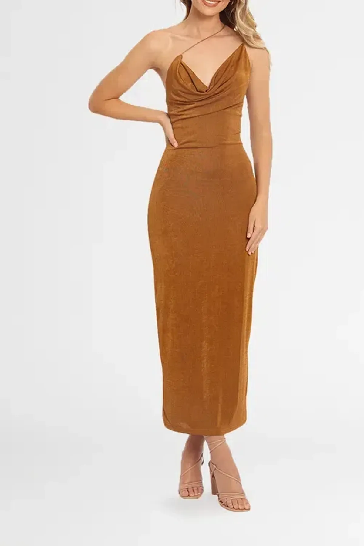 MISHA Saira Dress Brown Size 10 - Image 1