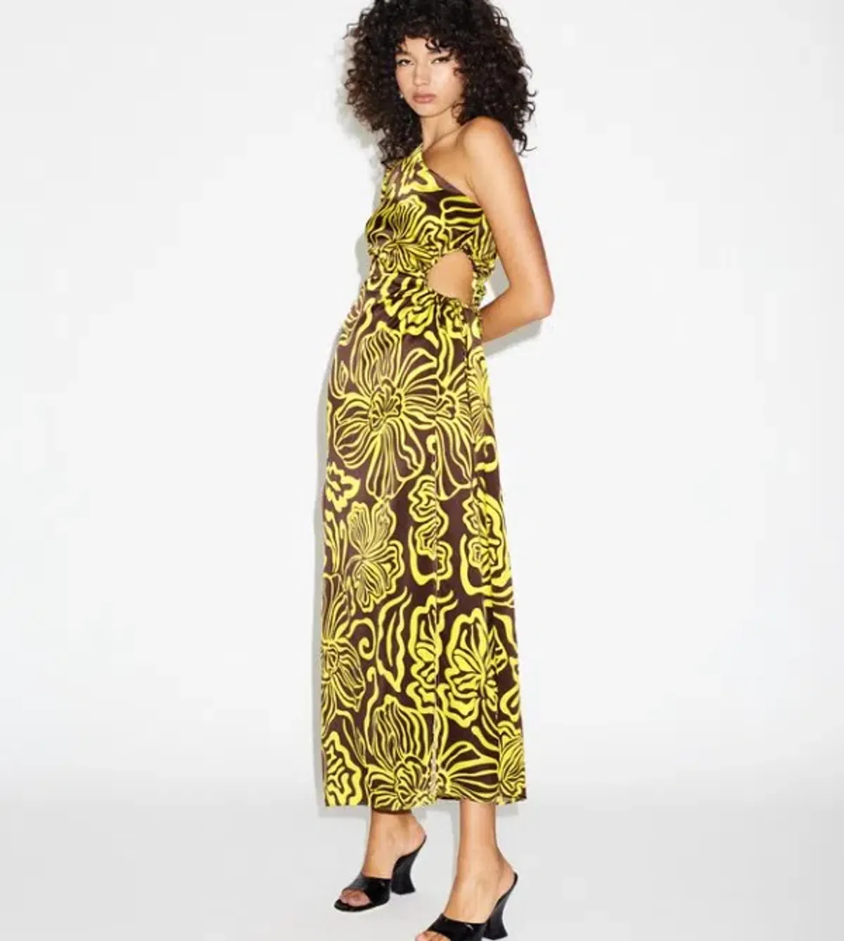 Lover Solana Silk One Shoulder Cut Outs Midi Dress Size AU 12 - Image 3