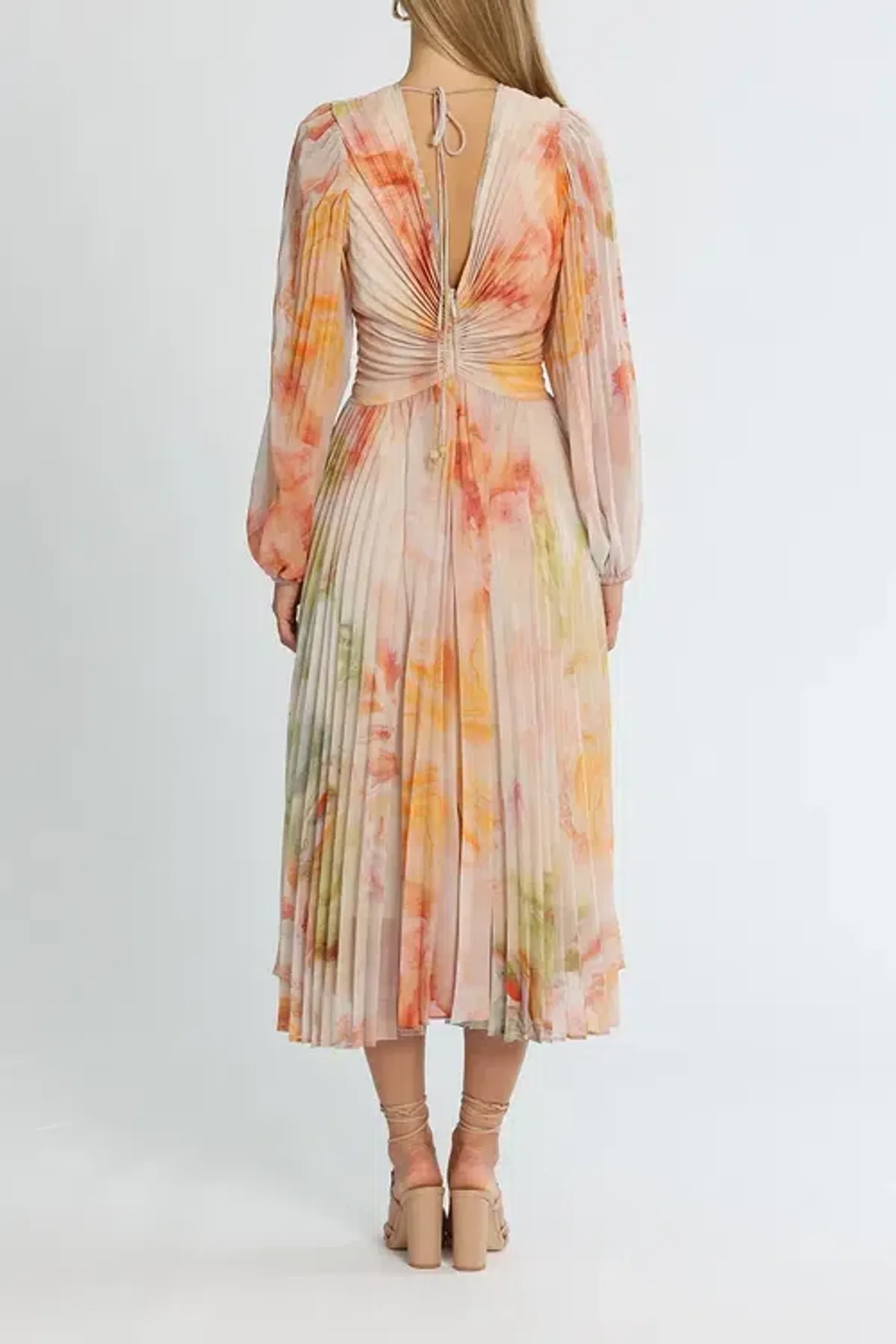 Ministry of Style Sunrise Midi Dress Blush Multi Print size AU 12 - Image 3