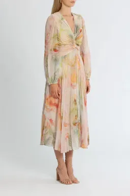 Ministry of Style Sunrise Midi Dress Blush Multi Print size AU 16 for rent on The Volte - image 2