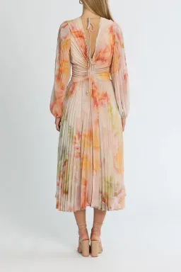 Ministry of Style Sunrise Midi Dress Blush Multi Print size AU 16 for rent on The Volte - image 3