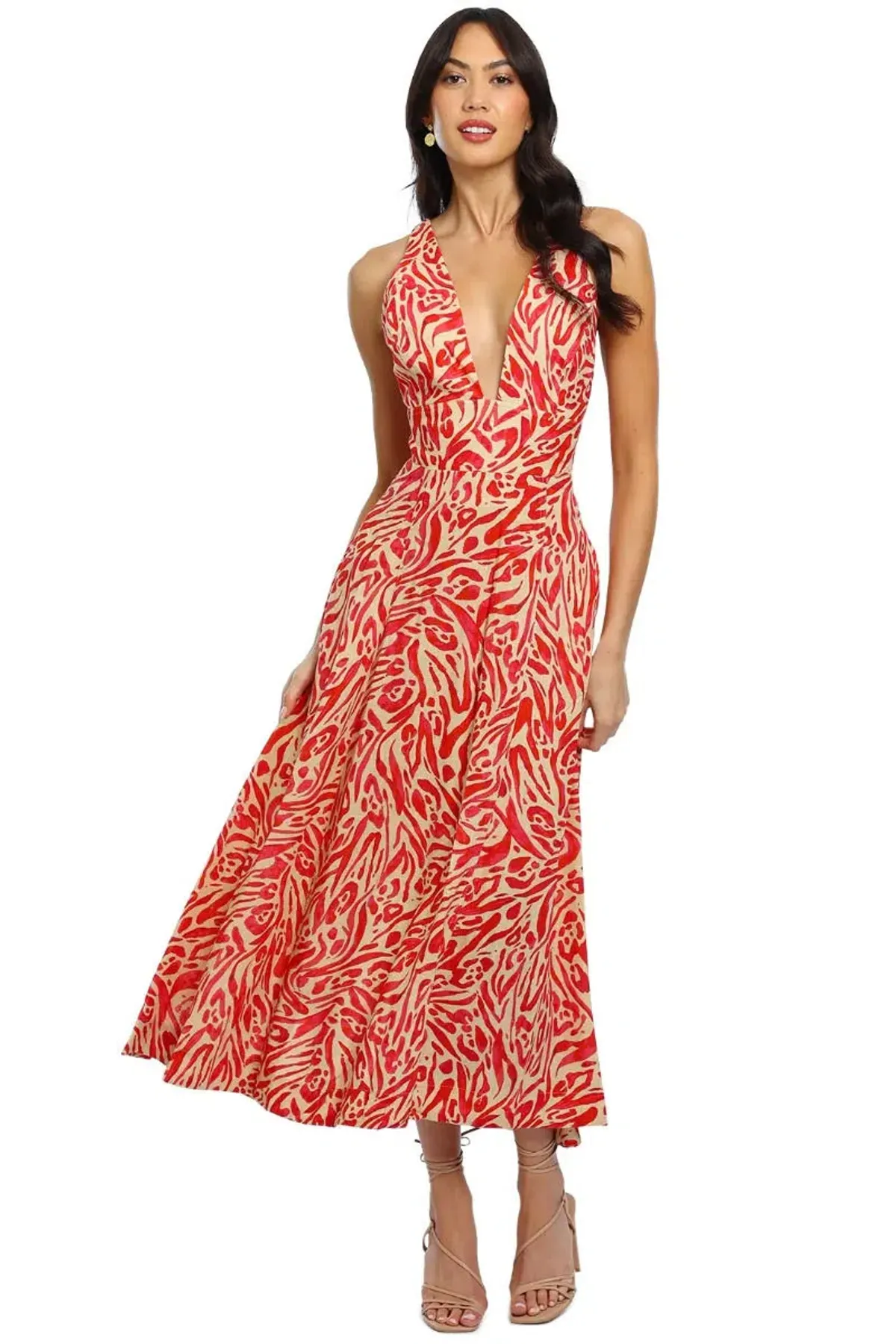Nicholas Haisley Dress Print Red Size AU 10 - Image 1