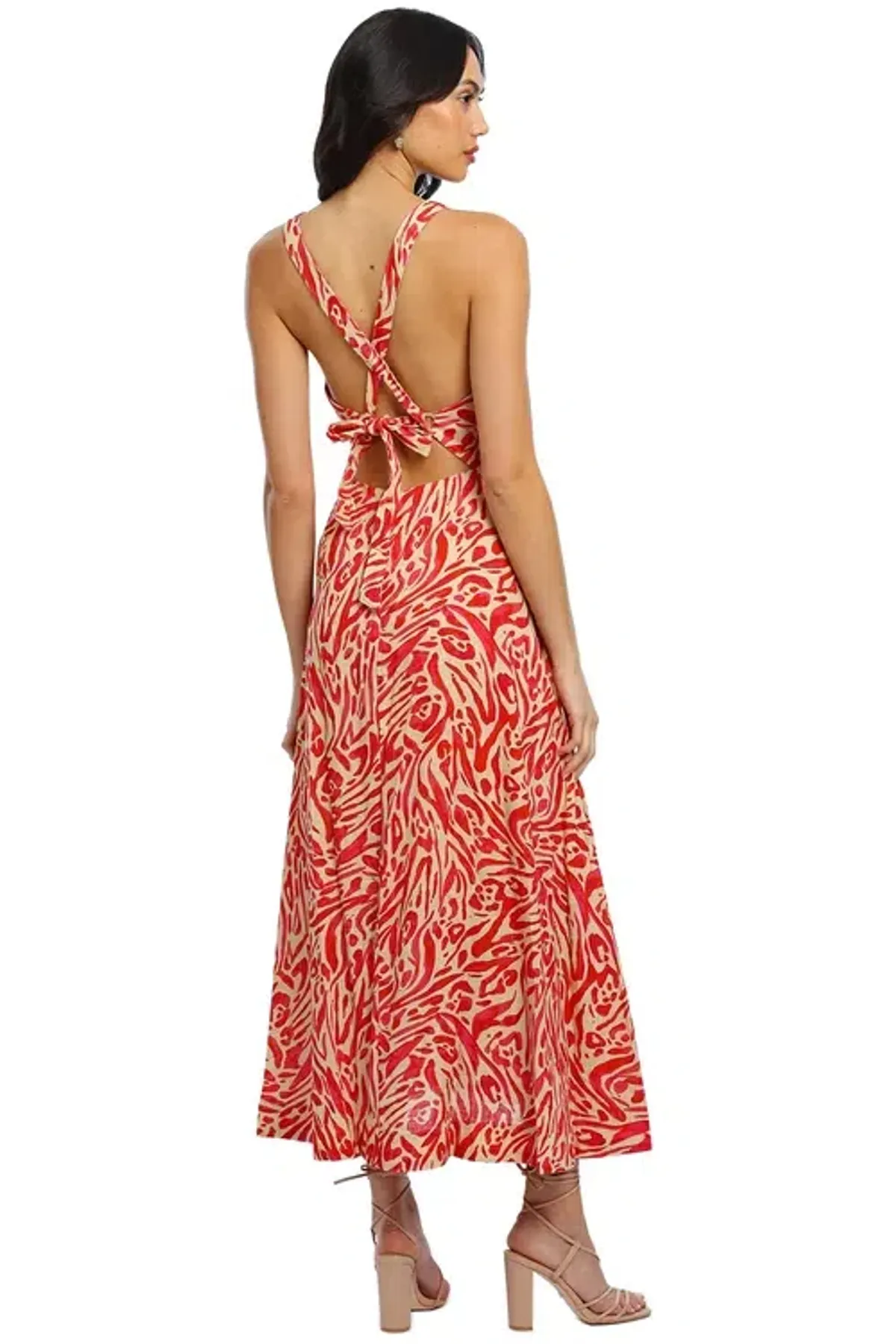 Nicholas Haisley Dress Print Red Size AU 10 - Image 3