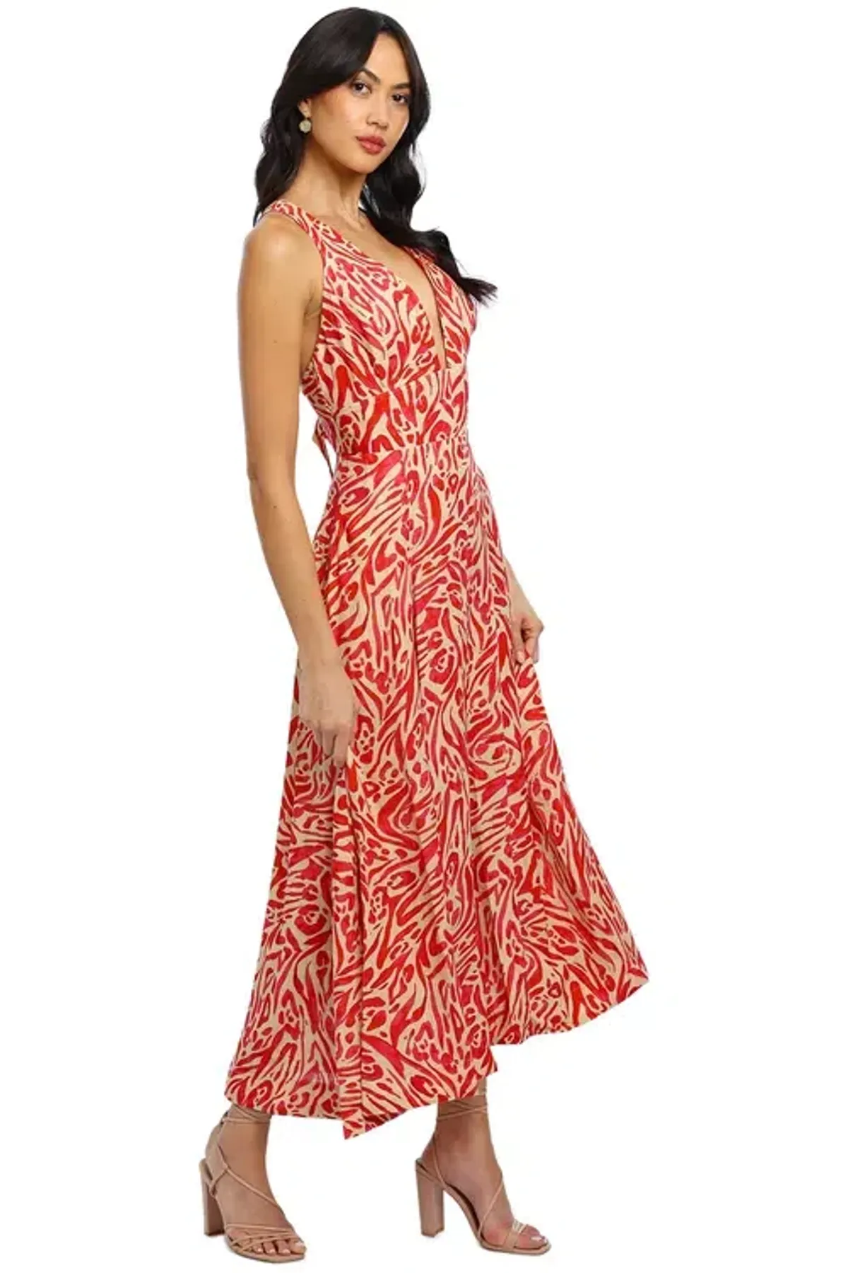 Nicholas Haisley Dress Print Red Size AU 12 - Image 2