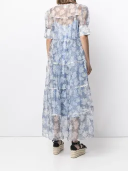 Sir the Label Anais Puff-Sleeve Maxi Dress in Blue Floral Size 3 / AU 12 for rent on The Volte - image 2